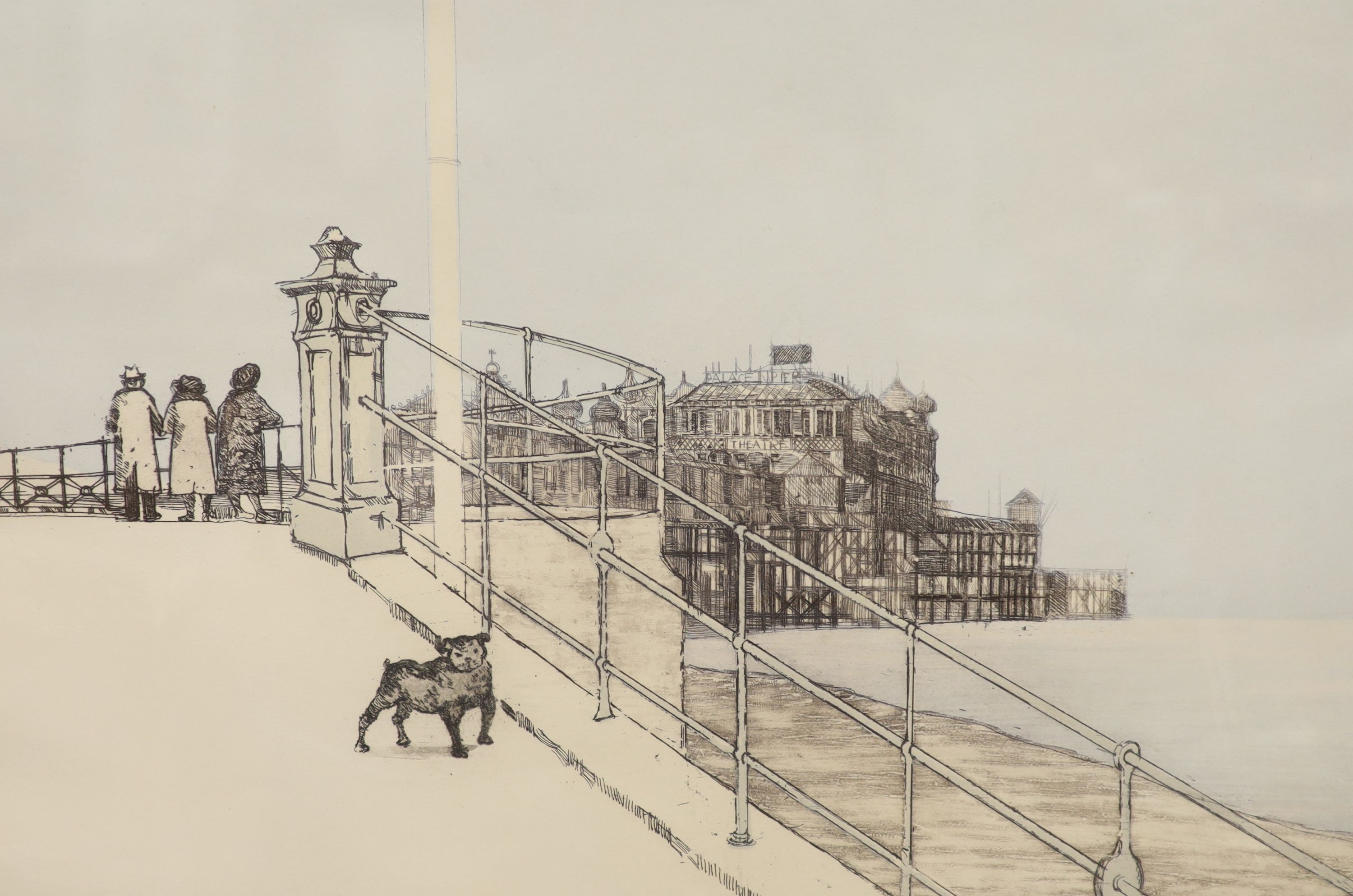 Richard Beer, limited edition print, Palace Pier, Brighton, signed, 22/70, 40 x 56cm